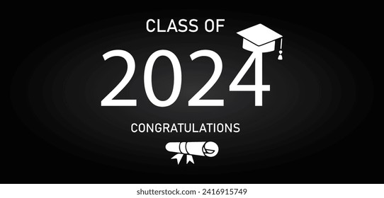 Class Of 2024 Congratulations Text Illustration Design