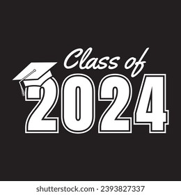 Class of 2024 design, College t-shirt design printable text vector