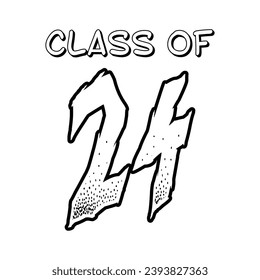 Class of 2024 design, College t-shirt design printable text vector