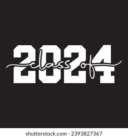 Clase de diseño de 2024, Vector de texto imprimible de diseño de camisetas universitarias