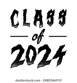 Class of 2024 design, College t-shirt design printable text vector	