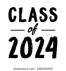 Class of 2024 design, College t-shirt design printable text vector	