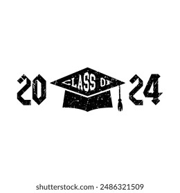 Class of 2024 design, College t-shirt design printable text vector	