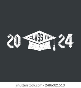 Class of 2024 design, College t-shirt design printable text vector	