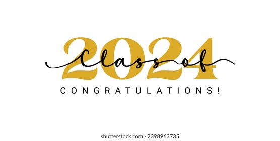 Class of 2024 Graduation Academic vector illustration