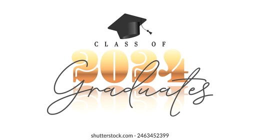 Class of 2024 graduation illustration template design, happy graduation