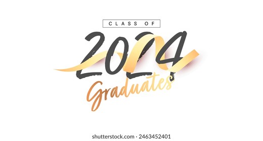 Class of 2024 graduation illustration template design, happy graduation