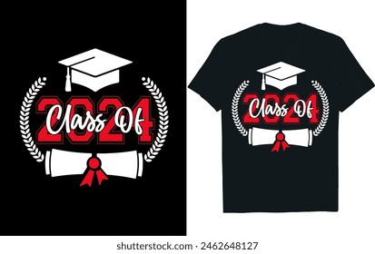 CLASS OF 2024. Graduation T-shirt design.