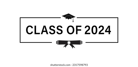 Class of 2024 Graduation typography on white background