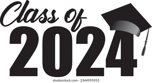 Class of 2024 Graphic Logo Black and White