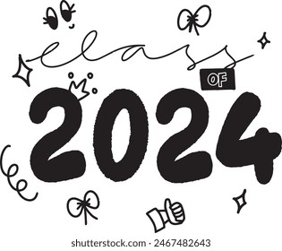 Class of 2024 Handwriting Congratulations Graduates Template Greeting Card Graduation