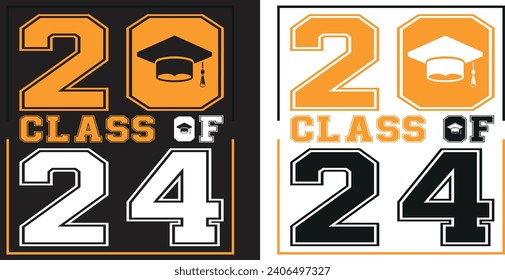 CLASS OF 2024 , ILLUSTRATION , T SHIRT DESIGN , CLASS OF 2024 VECTOR ILLUSTRATION T SHIRT DESIGN