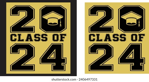 CLASS OF 2024 , ILLUSTRATION , T SHIRT DESIGN , CLASS OF 2024 VECTOR ILLUSTRATION T SHIRT DESIGN