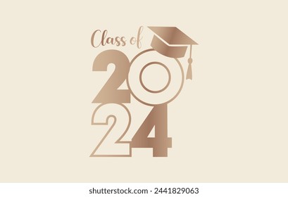 Clase de 2024 Letras para saludo Texto para graduación Diseño de camiseta