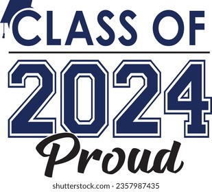 Class of 2024 PROUD Logo with Graduation Cap