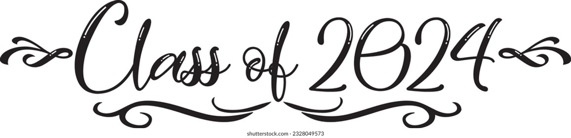 Class of 2024 scroll Black and White Script