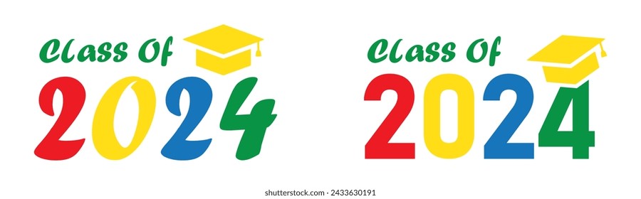 Clase de 2024 set icono, ilustración vectorial