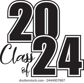 Class of 2024 Stacked Black and White Banner