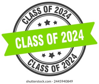 class of 2024 stamp. class of 2024 round sign. label on transparent background