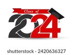 Class 2024. Stylized inscription with the year and the graduate
