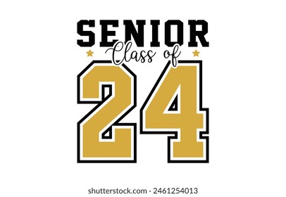 Class of 2024 typography design vector. Text for design, congratulation event, T-shirt, party, high school or college graduate. Editable class of 2024 typography design	