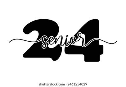 Class of 2024 typography design vector. Text for design, congratulation event, T-shirt, party, high school or college graduate. Editable class of 2024 typography design	