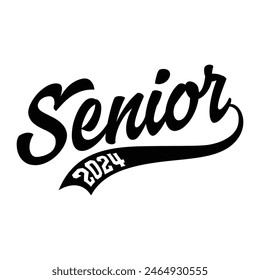 Class of 2024 typography design vector. Text for design, congratulation event, T-shirt, party, high school or college graduate. Editable class of 2024 typography design	
