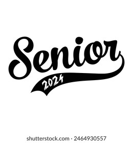 Class of 2024 typography design vector. Text for design, congratulation event, T-shirt, party, high school or college graduate. Editable class of 2024 typography design	
