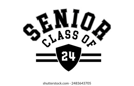 Class of 2024 typography design vector. Text for design, congratulation event, T-shirt, party, high school or college graduate. Editable class of 2024 typography design	