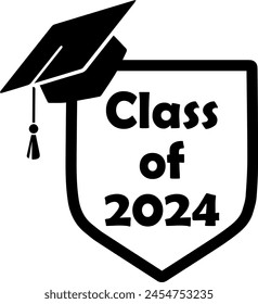 Class of 2024 vector illustration.