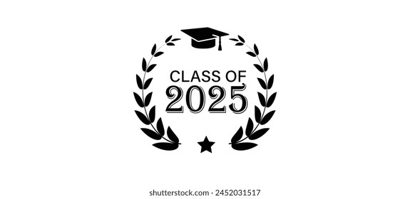 Class of 2024, word lettering script banner. Congrats Graduation lettering with academic cap