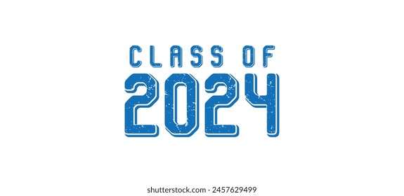 Class of 2024, word lettering script banner Congrats Graduation