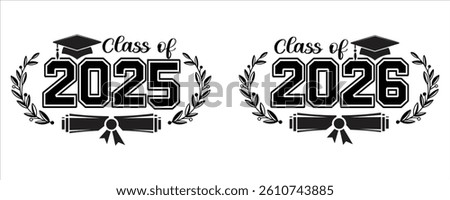 Class of 2025 and 2026 vector art design 