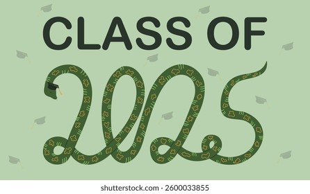 Class of 2025 banner. Vector horizontal illustration