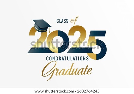 Class of 2025, Congratulation Graduate logo design. Class of 2025 Congrats, logo design for photo booth or High School album. Vector illustration