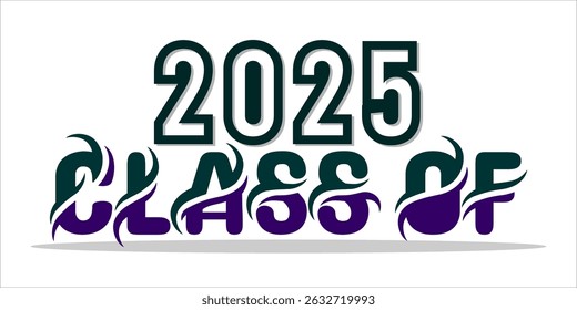 class of 2025 Congratulation graduation typography banner, poster, print. Vector illustration. Graduation greeting card design template