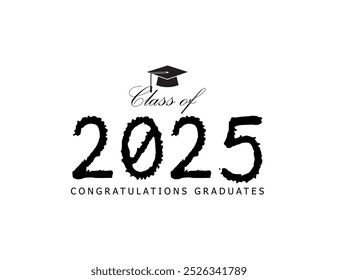 Class of 2025 Congratulations Graduates typography design vector.