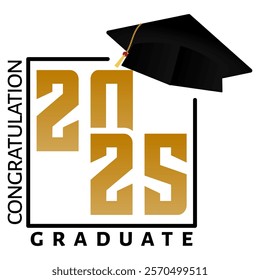 Class of 2025. Congratulations to the graduates. typography design templates for shirts, stamps, logos, cards, invitations, etc. Vector illustration.