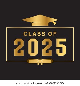 Class of 2025 design, College t-shirt design printable text vector