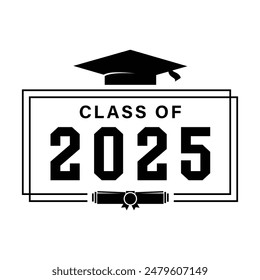 Class of 2025 design, College t-shirt design printable text vector