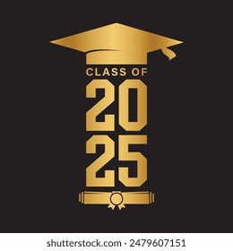 Class of 2025 design, College t-shirt design printable text vector