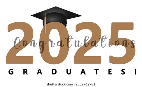 Class of 2025 Graduates congratulations celebrations vector illustration design background