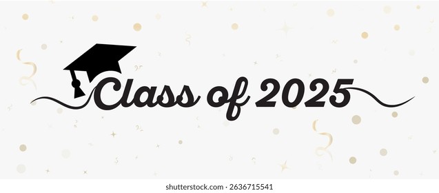 Class of 2025 Graduation Celebration Caps, Confetti, Achievement