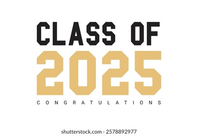 Class Of 2025 Graduation retro vintage typography sublimation on white background