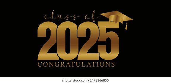 Clase de 2025 Tipografía de graduación Cita de graduación sobre fondo blanco