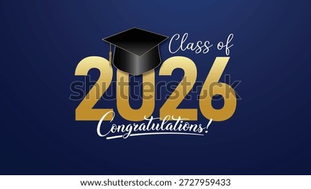 Class of 2025 for greeting, invitation card. high school or college graduate