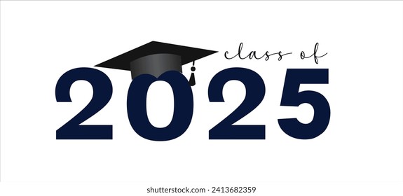Class of 2025 illustration of a white background