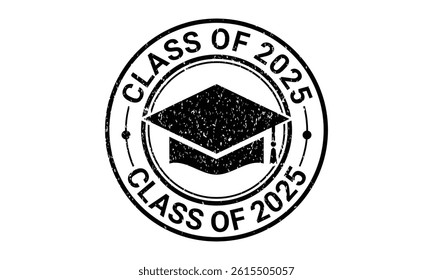 Class of 2025 ink rubber stamp vector