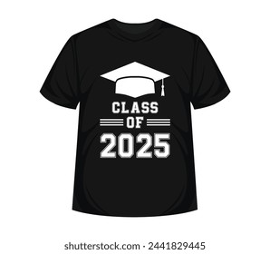 Clase de 2025 Letras para saludo Texto para graduación Diseño de camiseta