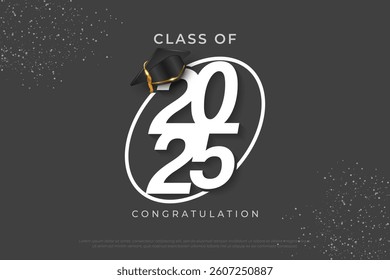 Class of 2025 logo concept for celebration. Vector illustration
